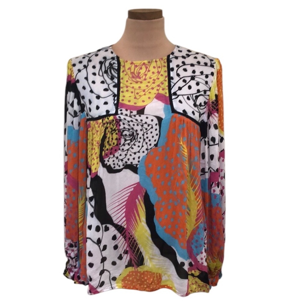 Anthropologie Multicolor Abstract Blouse